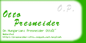 otto presneider business card